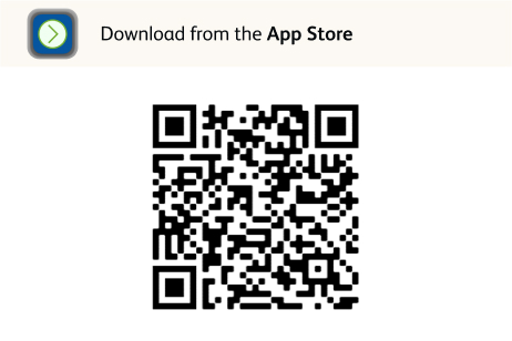 Scan the QR code to download the app from The App Store